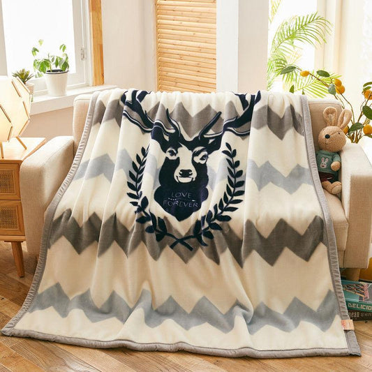 Fluffy Blankets on Winter Beds Thick Double-layer Winter Super Soft Blankets Single-sided and Double-sided Coral Fleece Travel Warm Blankets Household