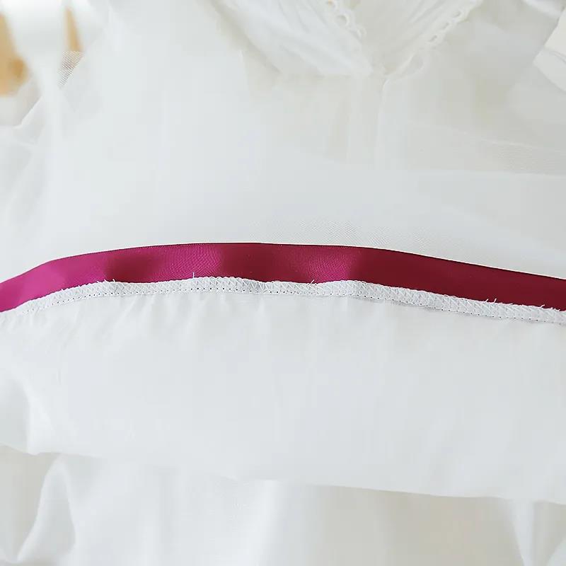 Girls Sweet Dress Children's Clothing Chinese Style Embroidered Mesh Princess Dress Girl Baby Clothes A-line Skirt