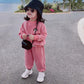 Girls' Suits Spring and Autumn Vacation Two-piece Sweater Long Pants Little Girls Loose Solid Color Two-piece Sweater Sets Casual Wear
