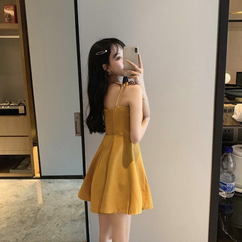WTEMPOWomen Sexy Strapless Sling Dress Tight-fitting Sleeveless Ruffled Lace-up Nightclub Bar Party  Dress