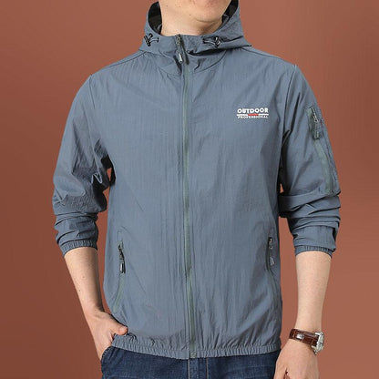 Summer Men's Ultra-thin Jacket Casual Large Size Outdoor Fishing Breathable Skin Clothing Sports coat
