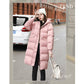 Hooded Ladies Coat Long Coats Parka Jacket Mid-long Women Winter Pink Thick Jacket Quilted Jacket