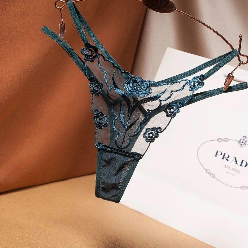 Sexy T-shaped Pants Large Size Girls Lace Work Ladies Perspective Temptation Thong Free To Take Off