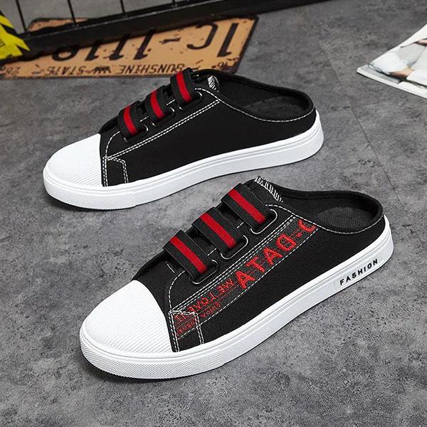 Men's Spring and Summer Soft Canvas Shoes Men Large Size Casual Soft Sole Flat Sports Slippers