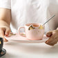 Ceramic Coffee Cup with Saucer Spoon Cartoon Cat Teacup Breakfast Milk Mug Bread Dessert Dish Gift