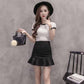 Pofulove Women Anti-light Denim Skirt Pants High Waist Slim Mermaid Hip Skirts Mini A-line Skirt