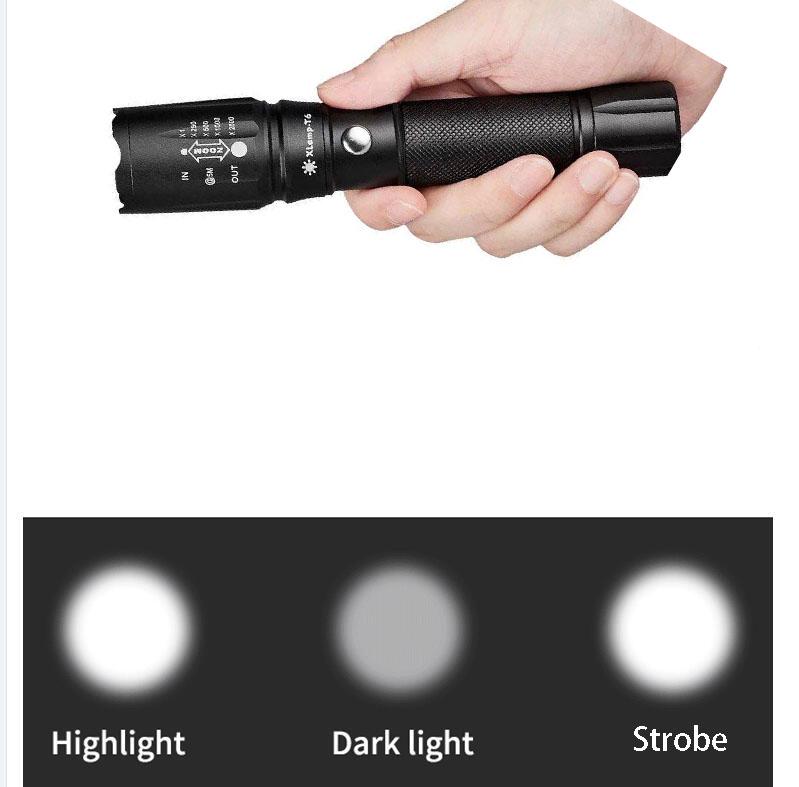 Powerful Waterproof LED Flashlight Portable LED Camping Lamp Torch Lights Self Defense Flashlight