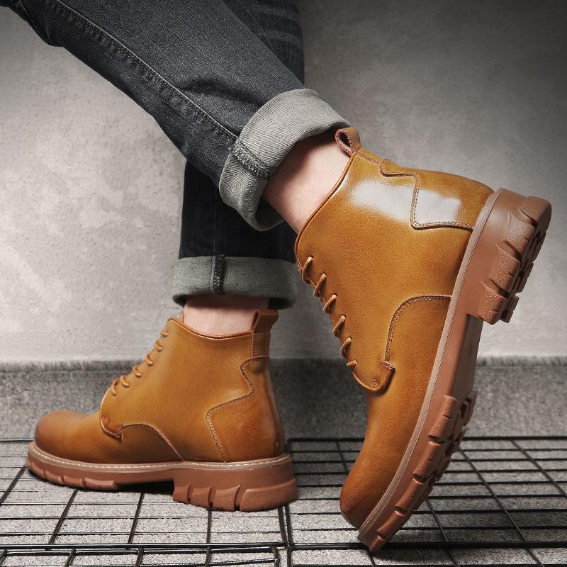 Martin Boots Men's British Style Retro High-top Shoes Autumn Men's Leather Shoes Casual Shoes
