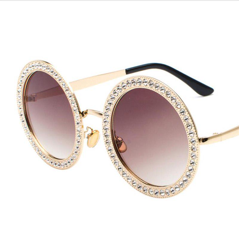 WTEMPO Retro Round Crystal Sunglasses Women Brand Designer Luxury Rhinestone Sun Glasses For Women 2