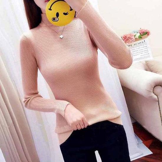 Autumn Winter Turtleneck Pullovers Sweaters Primer Shirt Long Sleeve Short Slim-fit Tight Sweater