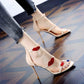 Fashion rhinestone women's shoes waterproof sandals sexy red lips high heels women's fine heels
