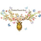 Yellow Butterfly Sika Deer Nordic Background Decoration Removable Wall Sticker fast deer wallpaper