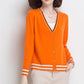 Spring and Autumn Short Cardigan Sweater Long Sleeve V-neck Top Fashion Knitted Women's Jacket
