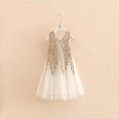 Baby Vest Gauze Skirt Girls Dress Party Dress Children's Clothing Children Stitching Dress Long Dress