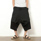 Summer Men's Loose Linen Pants Cropped Wide Leg Pants Shorts