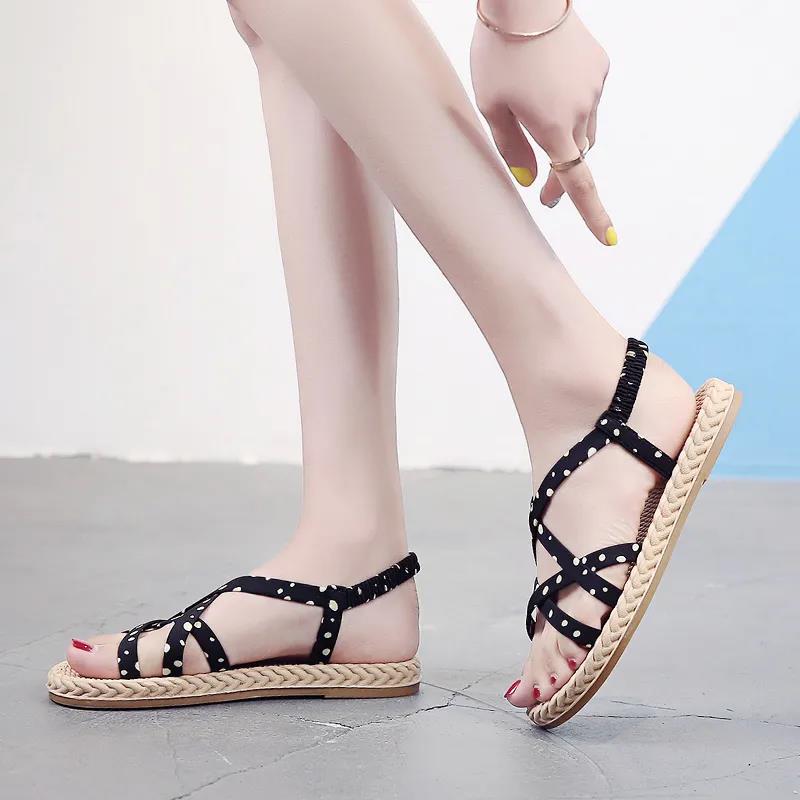 Summer Sandals for Female Students Korean Version of Wild Fairy Style Sandals and Slippers Female Flat Sandals for Outer Wear