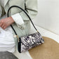 Comic Doodle Pattern PU Leather Armpit Bag for Women Shoulder Handbags Lady Elegant Baguette Bag