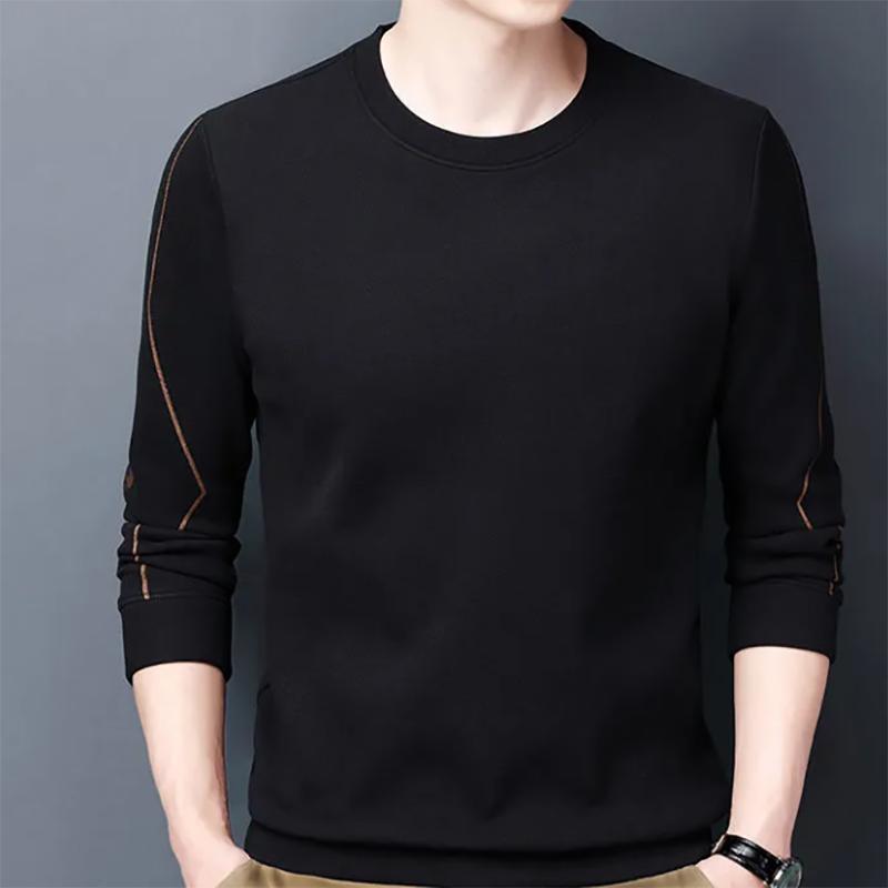 Autumn Thin Round Neck Sweater Men's Solid Color Fashion Bottoming Long-sleeved Young Sweatshirts