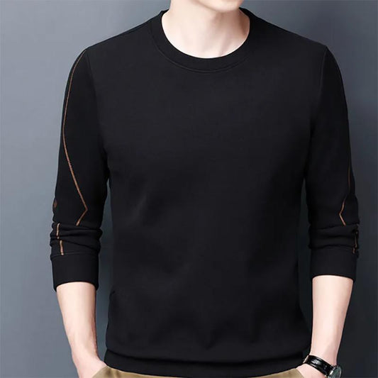 Autumn Thin Round Neck Sweater Men's Solid Color Fashion Bottoming Long-sleeved Young Sweatshirts