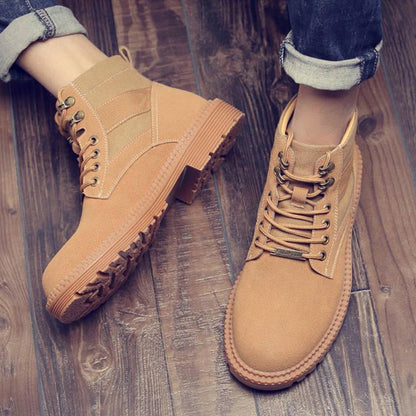 Mens Winter Boots Martin Retro Boots Tide Tooling Shoes Fashion Men's Snow Shoe