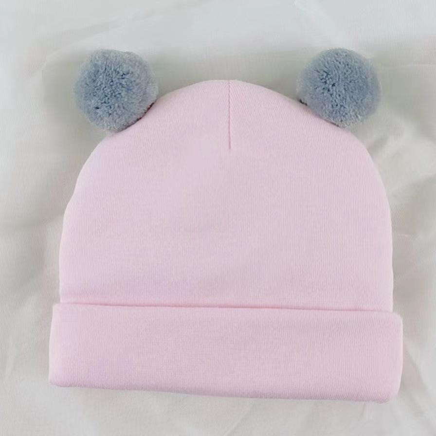 Cute Cotton Wool Ball Cap Baby Hat Spring Autumn Winter Newborn Baby Hat Soft Skin-friendly Berets Warm Solid Color Hat