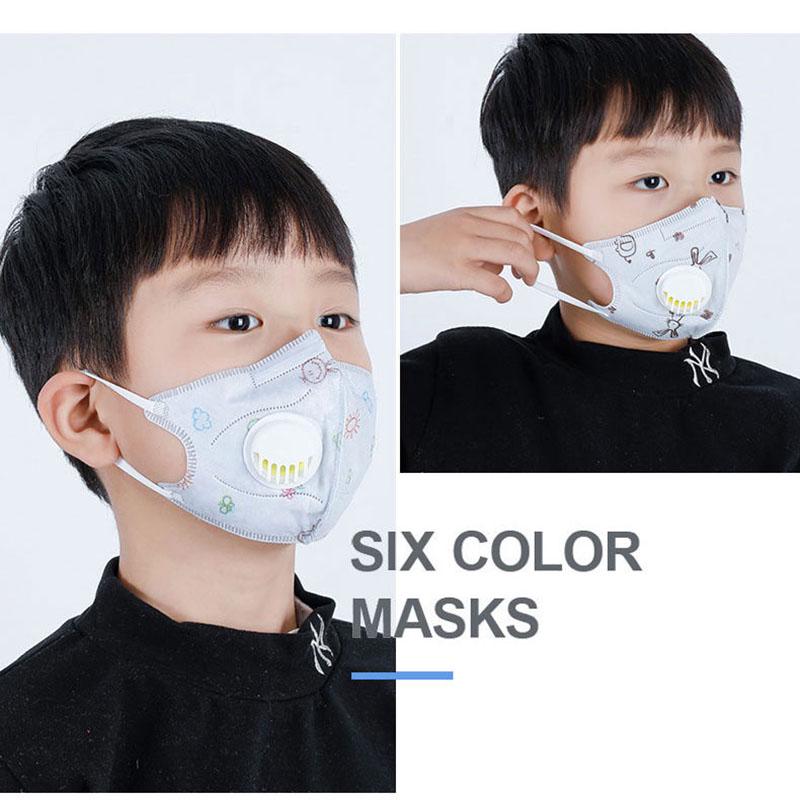Kids face Mask 4 Layer Filter Protective Mask Anti Dust PM2.5 Masks Respirator mask with Valve