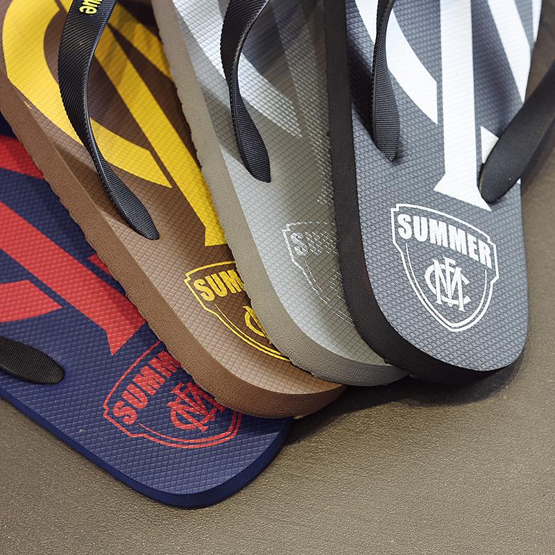 Designer Printed Black Men's Flip-Flops Soft Comfortable Non Slip Summer Beach Slippers Men Couple Outdoor Flat Mens Slippers