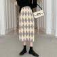 Women's Knitted Half-length Skirts In Autumn and Winter Are Thin and Thin, Covering The Crotch Skirt, High-waisted A-line Package Hip Skirt