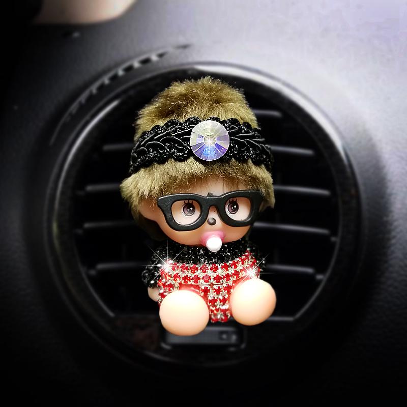 Mini Doll Aroma Diffuser Car Air Conditioning Outlet Plug-in Creative Decoration  Accessories
