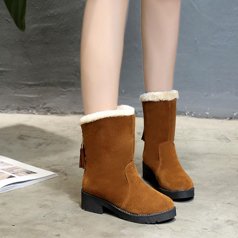 Women Boots Women Winter Fur Snow Boots Ladies Warm Wool Booties Ankle Boot Women Cotton Shoes