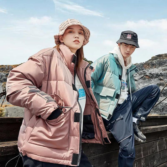 Winter Down Jacket Men's Fashion Short Shiny Jacket Tide Brand Lovers Thick Bread Jacket Padded Jacket