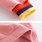 Girls' Suits Children's Spring and Autumn Clothes Contrast Color Thread Design Korean Version Sports Leisure Long-sleeved Pullover Two-piece Set