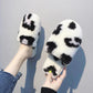 Winter Slippers for Women Leopard Fashion Plus Size Cotton Slide Warm Non Slip Indoor Slipper Fur Soft Shoes Fashion Lady Slippers