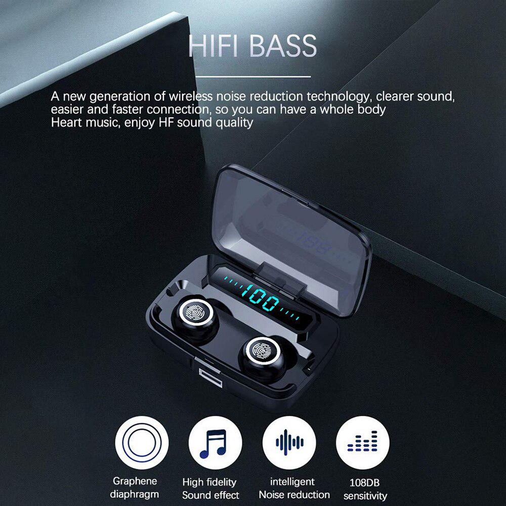 Waterproof 5.0 Earphones Bluetooth Mini HIFI TWS Earbuds Wireless Headphones Noise Reduction Headset