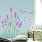 Lavender baseboard room decorative wall sticker romantic love purple flower wallpaper