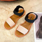 Summer Fashion Imitation Woven Buckle Strap Low heel Ethnic Style Ladies Sandals Slippers Open toe Fish Mouth Sandals Women