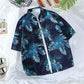 Summer Short-sleeved Shirt Retro Loose Seaside Vacation Hawaiian Flower Shirt Beach Thin Shirt