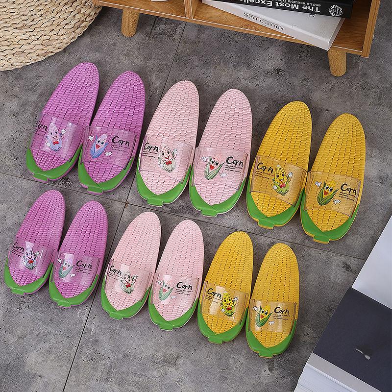 Creative Net Red Corn Slippers Parent-child Indoor and Outdoor Bathroom Soft Bottom Non-slip Leisure Trend Korean Sandals and Slippers