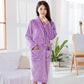 Flannel Nightgown Thick Coral Fleece Bathrobe Ladies Homewear Sleep Long Sleeve Autumn and Winter Leisure Long