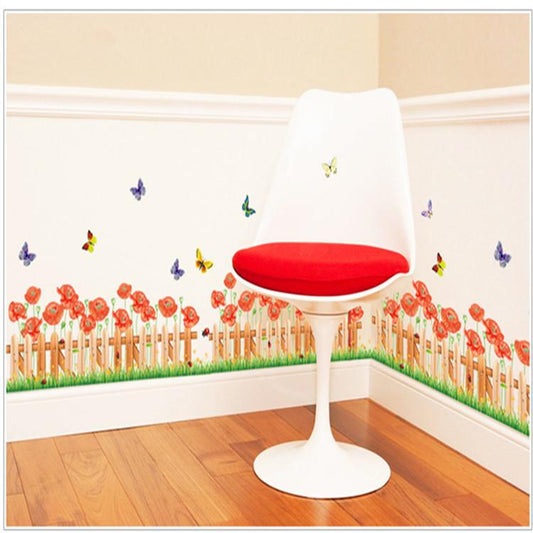 Fence trumpet skirting balcony sofa children's room pvc transparent film wall sticker