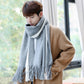 Men's Fashion Scarf Winter Wool Couple Scarf Thick Warm Long Scarf with Tassel