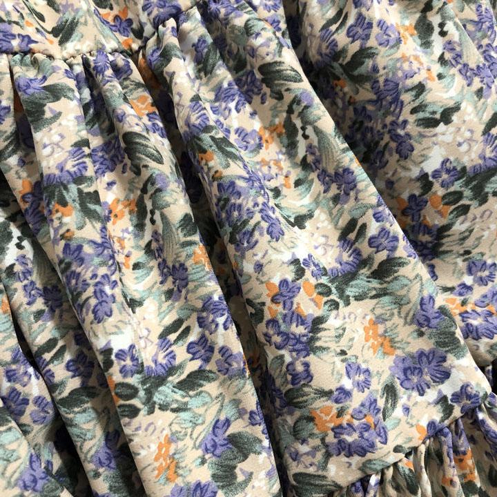 Female Simple Elastic Waist Short Vintage Holiday Skirt Slim Elegant Streetwear Floral Print A-line Miniskirt