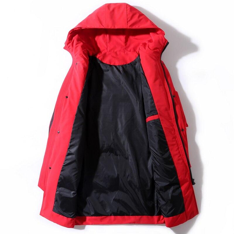Winter Men's Down Jacket Hooded Fashion Long Down Jacket Men's Windproof and Waterproof Thick Warmth Men's Parka Coat