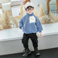 Boys' Polar Fleece Autumn and Winter Suits Western Style and Velvet Thickening Baby Children's Boys' Clothes Trendy Fashion Cotton Clothes