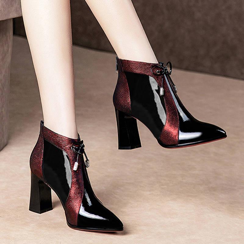 Women's Boots Pointed Toe Slip on Stretch-fabric Super Heel High Heels Female Winter Socks Boots
