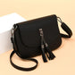 Women's Small Bag Messenger Bag Tassel Shoulder Bag Soft Leather Small Square Bag Handbag Purse