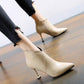 Pointed Toe Women Boots Genuine Leather Ankle Boots Thin High Heel Autumn Fashion Female Shoes
