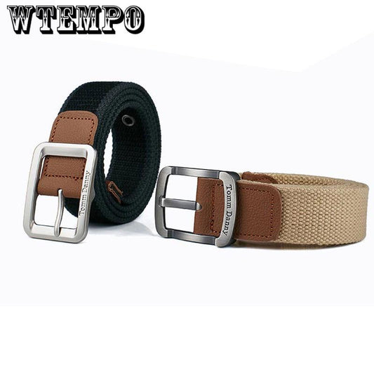Fashion Luxury Gentleman Belt Without Holes Men's Elastic Reversible Belt Stretch Woven Canvas Belt