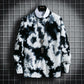 Men Sweater Autumn Winter Tie-dye Printing Men's Knitted Pullover Casual Long Sleeve Imitation Mink Warm Sweater