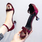 Plus Size 34-40 Women Shiny Slippers Outdoor Bohemian Beach High Heels Wear-resistant Non-slip Office Lady Word Deduction Sandals